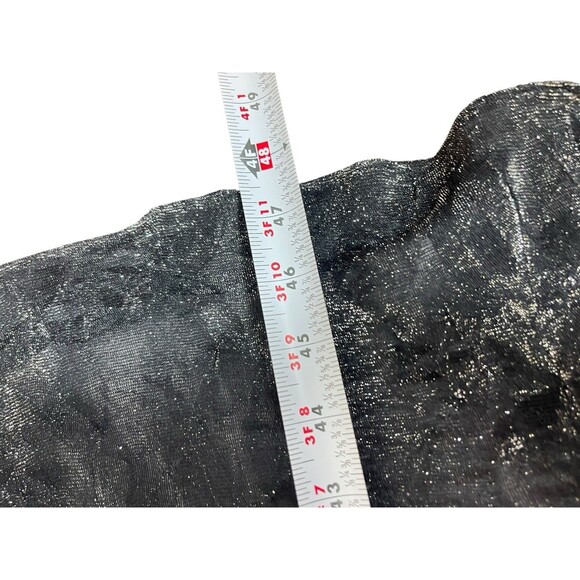 VTG 90s Niki Livas Black Silver Shimmer Halter Beaded Formal Evening Dress 6 Y2K - Picture 12 of 16